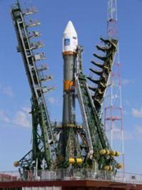 С космодрома Байконур осуществляется запуск ракеты