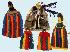 Ненецкие куклы нгухуко (слева направо): мужчина нгухуко, бабушка нгухуко, дети нгухуко, женщина нгухуко. (Экспонаты ГУ)
