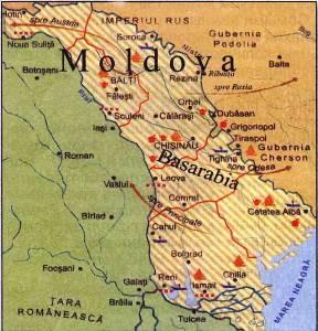 Карта Бессарабии в период первой половины XIX в.