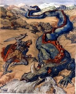 Бой богатыря-нарта с драконом