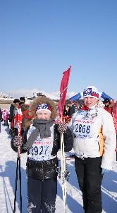 Мы с мамой в день Масленицы были участниками  лыжни России.